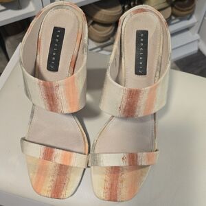 Sanctuary Women's Sandals - Cream and Orange Stripes
